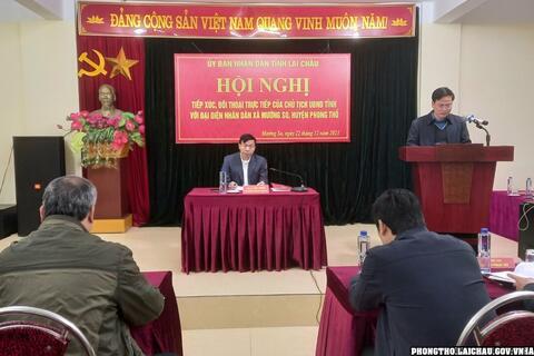 Chủ tịch UBND tỉnh Lê Văn Lương đối thoại với nhân dân xã Mường So